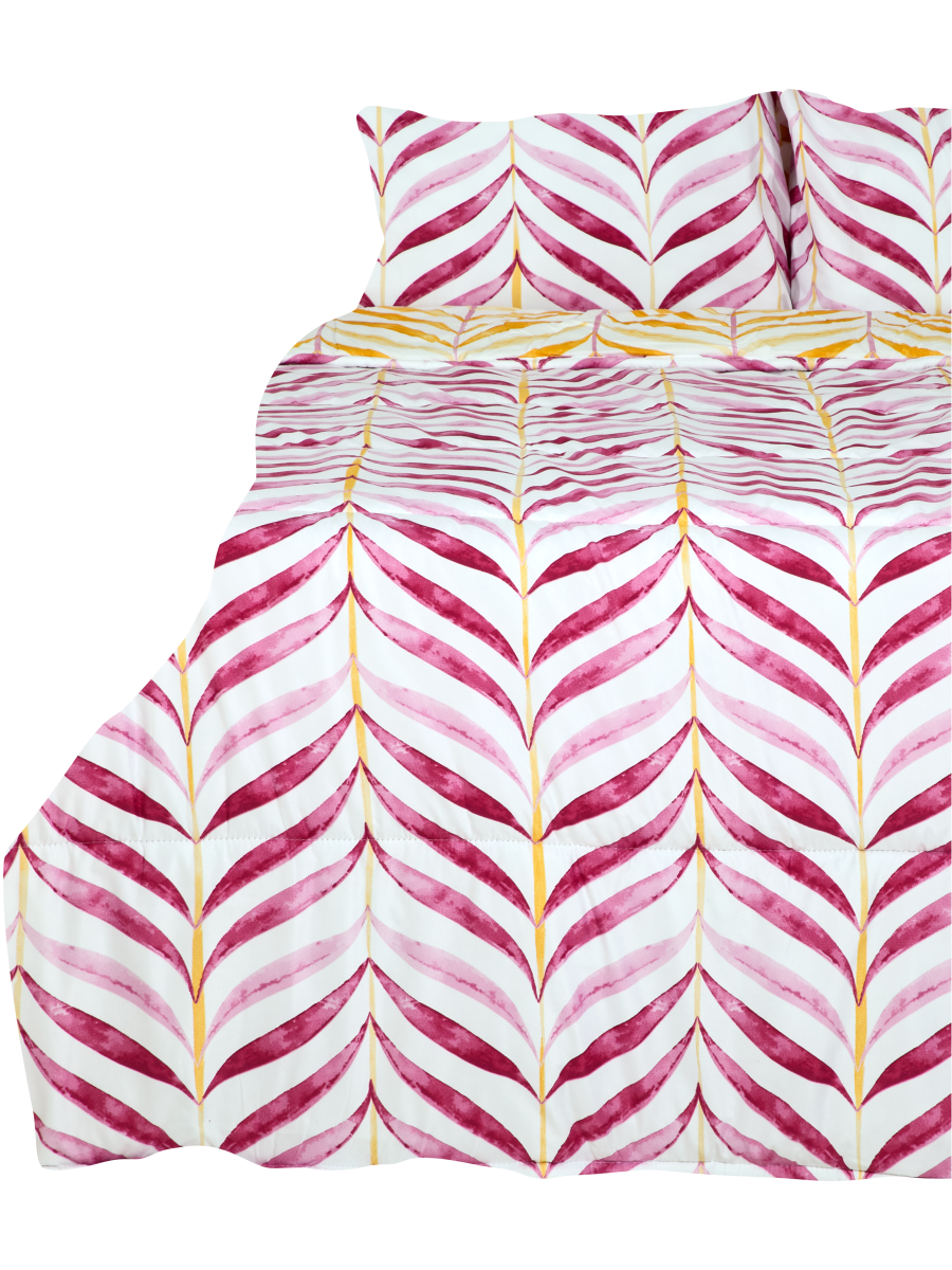 Queen Bed Stripe Printed Comforter