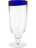 Footed Glass With Blue Ring