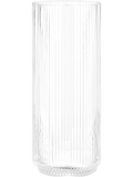 Flower-Shaped Ribbed Glass Vase 11x8.5cm