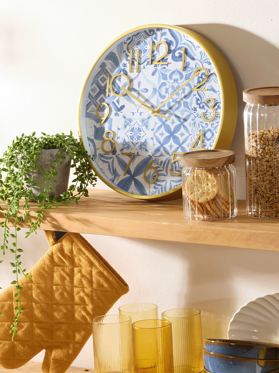 Printed Blue Clock