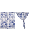 Blue Printed Café Curtain Set
