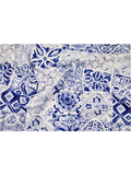 Blue Printed Café Curtain Set (1)