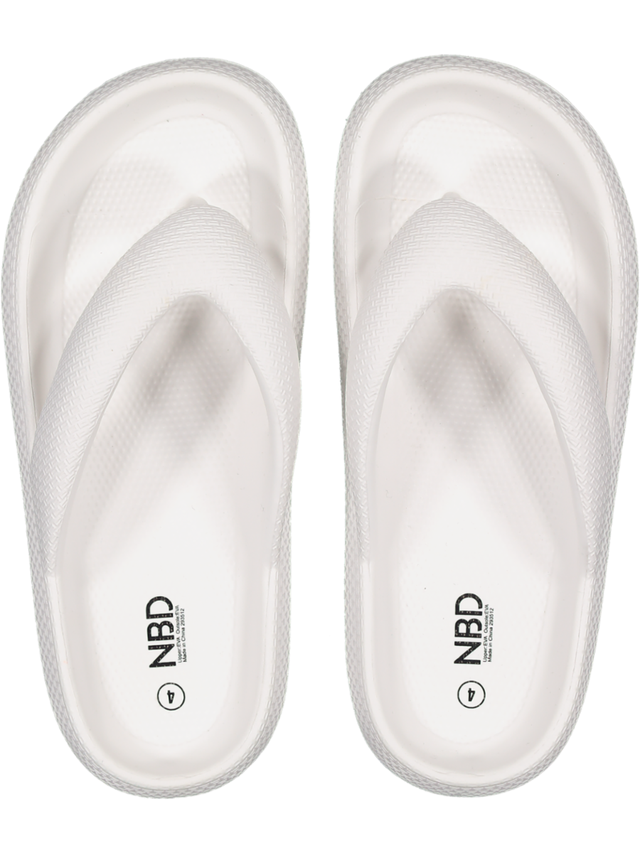 White Moulded Flip Flops