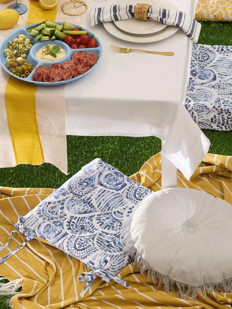 Blue Waves Outdoor Chair Pad
