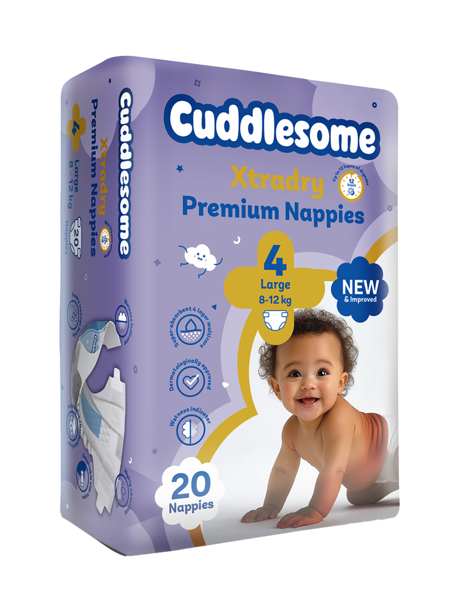 Cuddlesome Xtra Dry Premium size 4 Large Nappies 20s