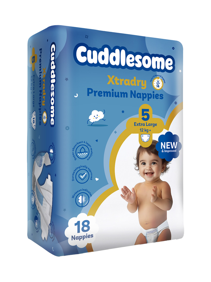 Cuddlesome Xtra Dry Premium size 5 Extra Large Nappies 18s