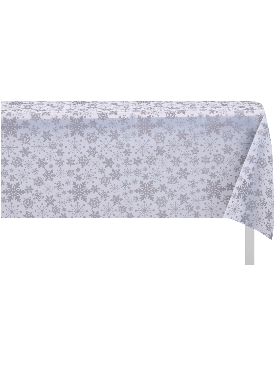Silver Snowflakes Lightweight Tablecloth