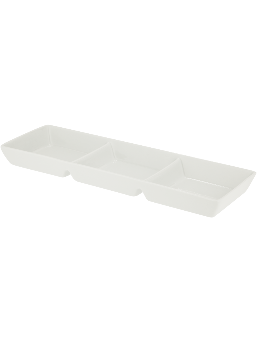 Three-Compartment Rectangular Serving Platter 36cm