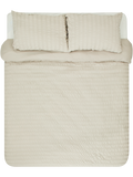 Stripe Seersucker Textured Duvet Cover Set Double