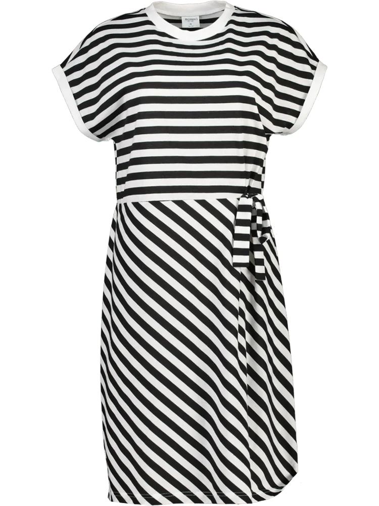 Black And White Flowy Viscose Knit Dress – PEP Online