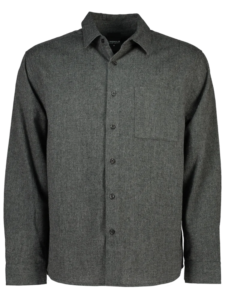 dark grey dress shirt Men's Dark Grey Long Sleeve Button-Up Shirt – PEP Online
