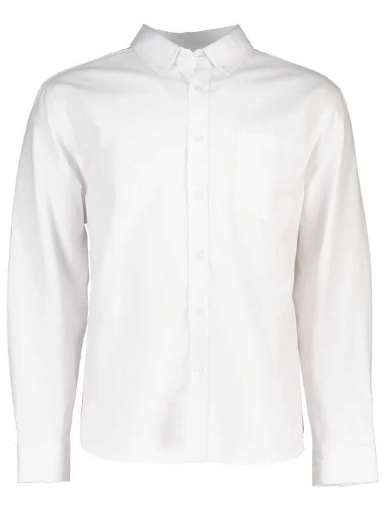 white long sleeve dress shirt near me Men's White Long Sleeve Button-Down Shirt – PEP Online