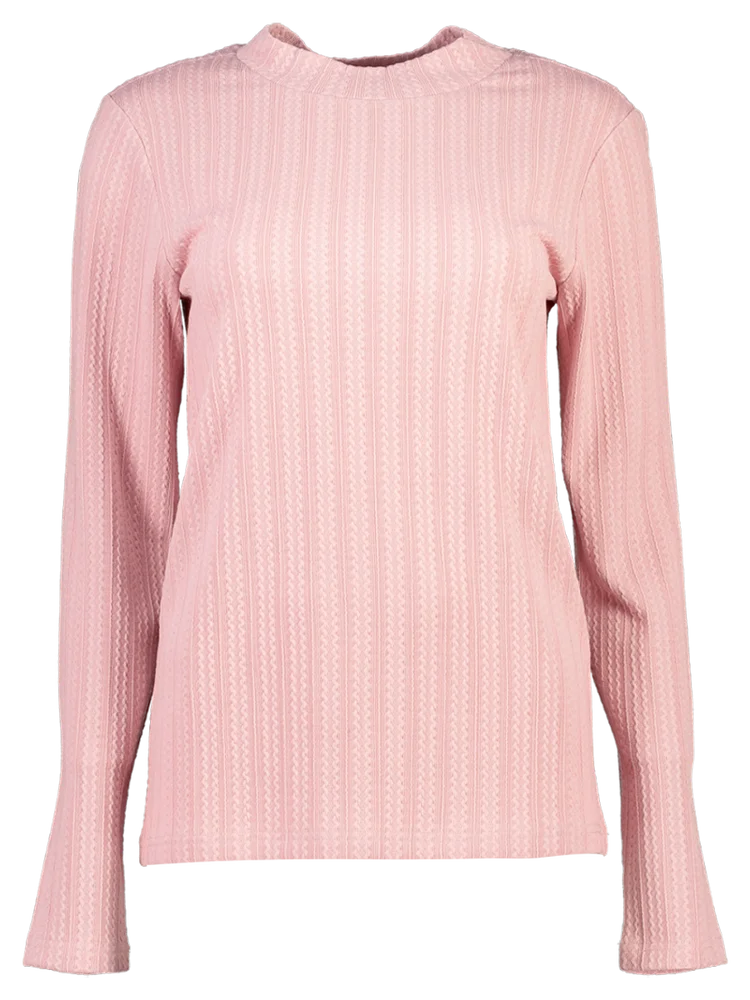 Pink Ribbed Long-Sleeve Top – PEP Online