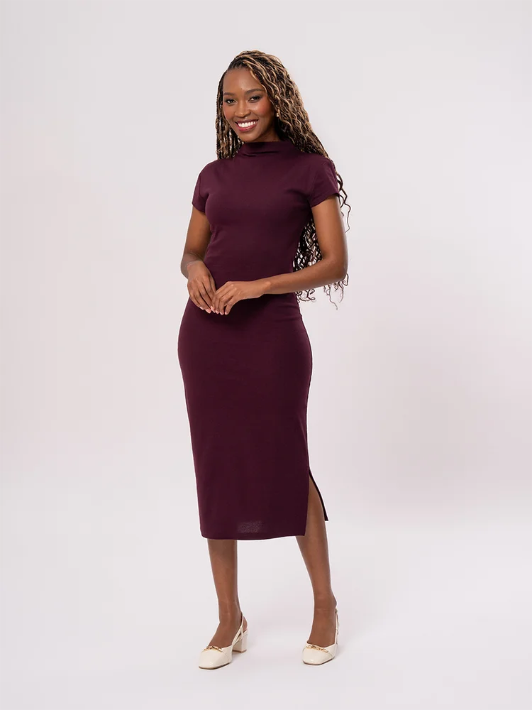Ribbed Midi Bodycon Dress