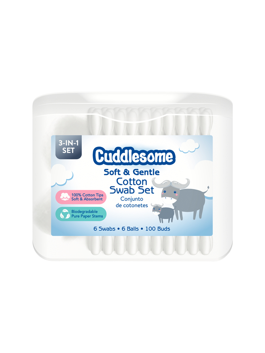 Cuddlesome Baby Caring Cotton swab set 3-In-1