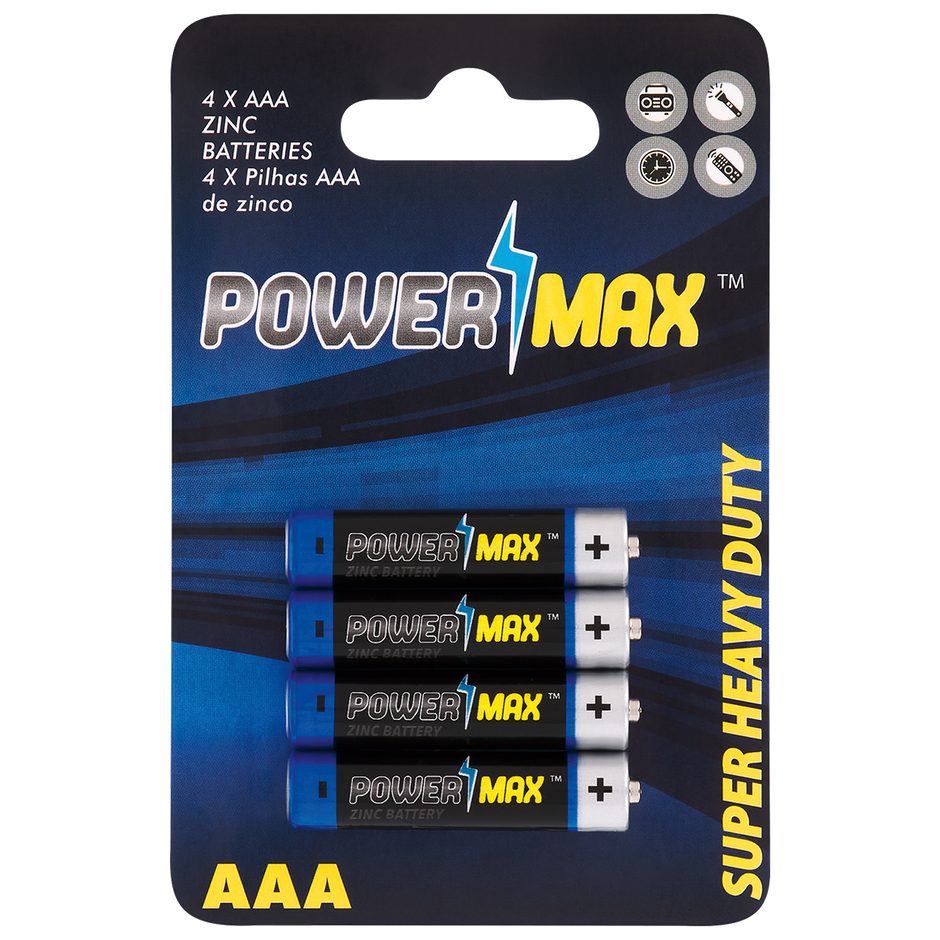 Powermax Alkaline AAA Batteries 4 Pack