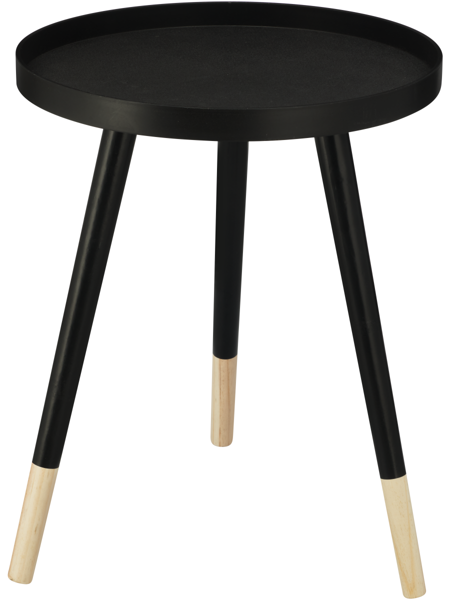 Round Side Table With Two-Tone Legs