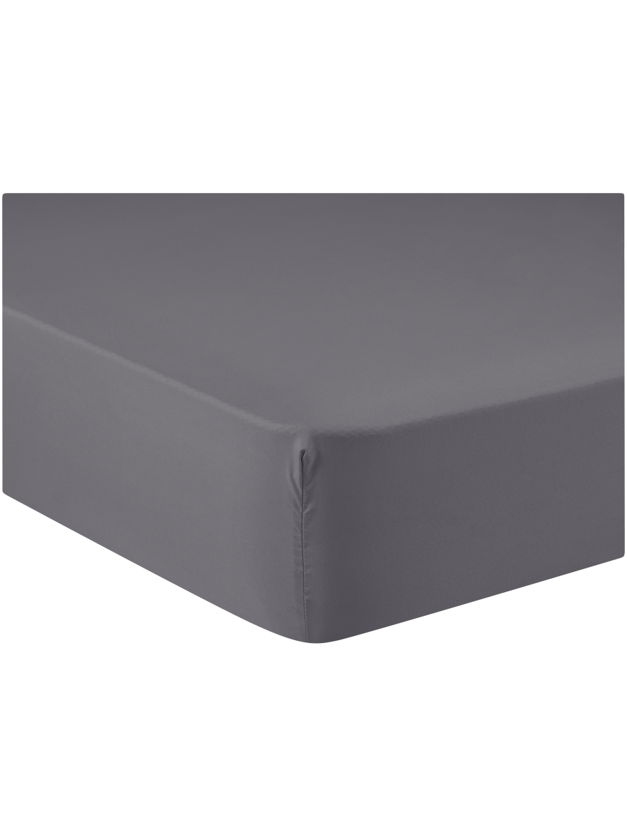 King Super Charcoal Soft Fitted Sheet