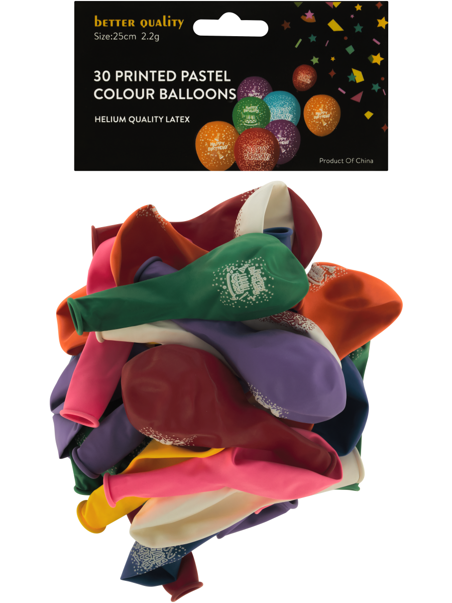 Happy Birthday Multi Colour Balloons