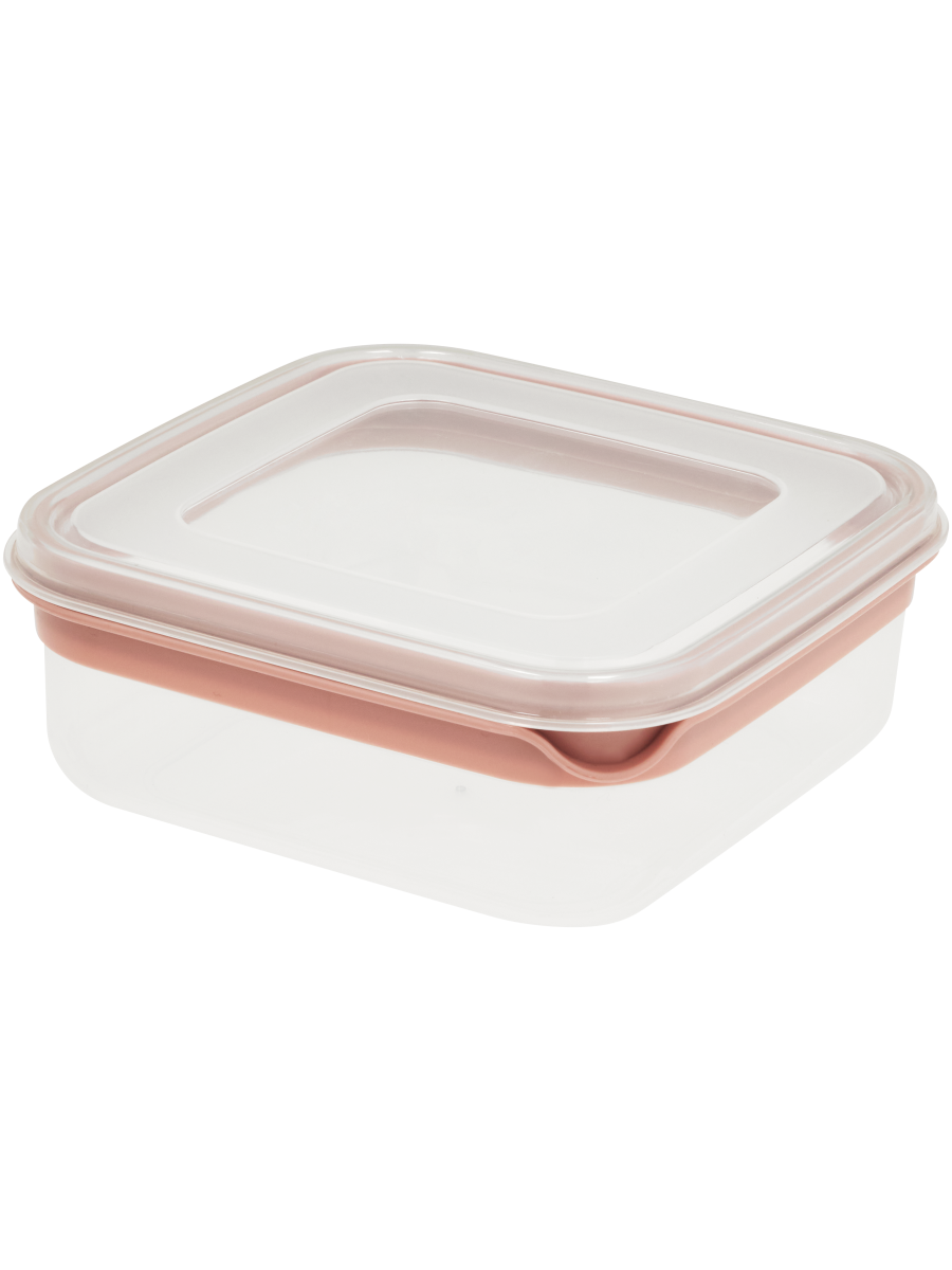 Pink Stripe Square Container