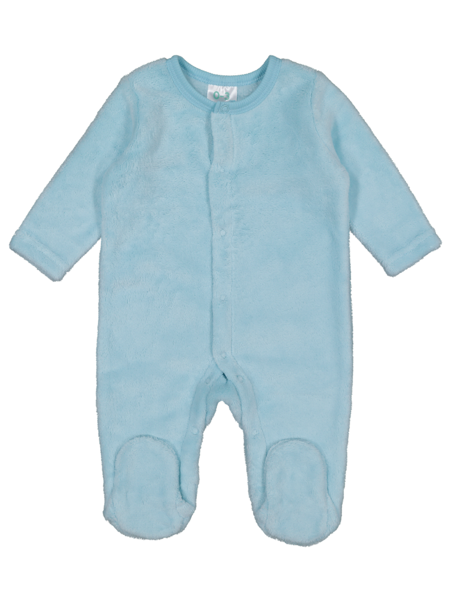 Blue Hooded Fleece Babygrow main image 0