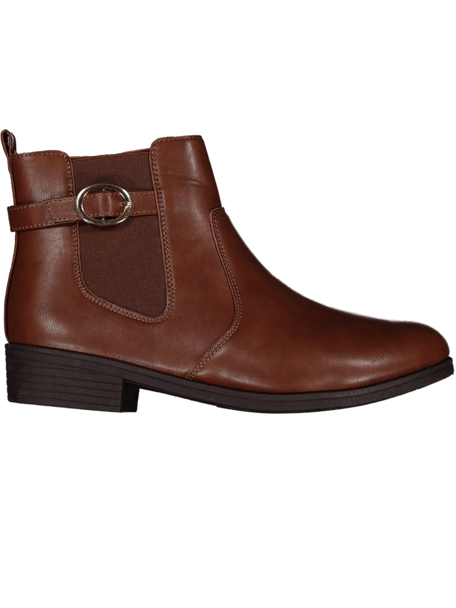 Brown Belted Ankle Boot