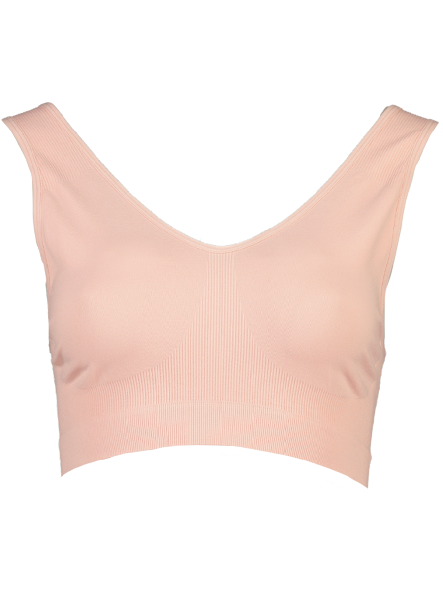 Rust Pink Ribbed Seamless Bra