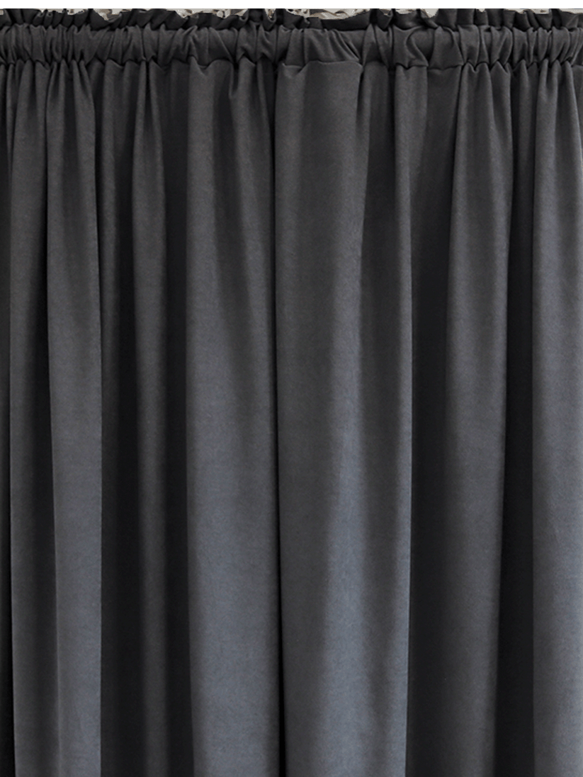 Unlined Faux Velvet Curtain Charcoal - Curtains & Blinds | PEP