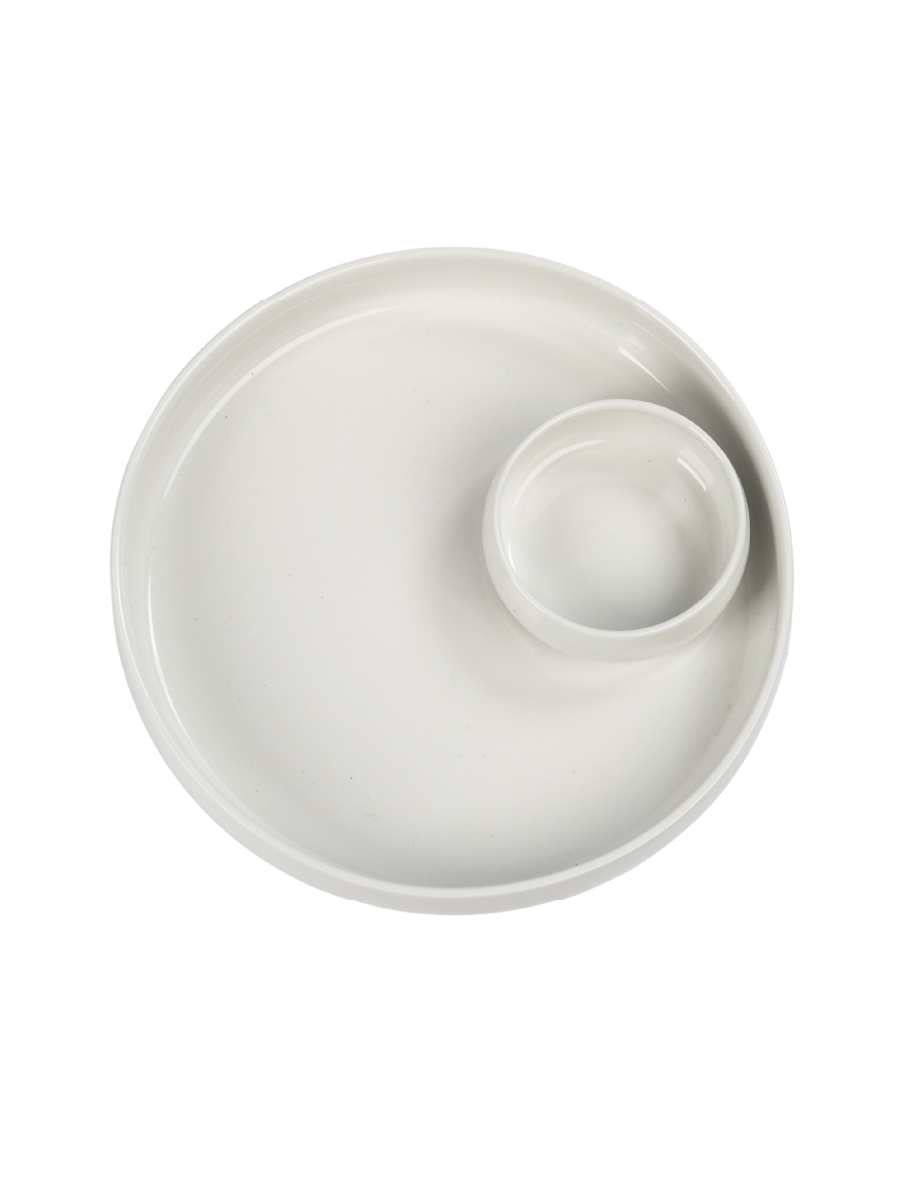 Server Plate With Dip Bowl