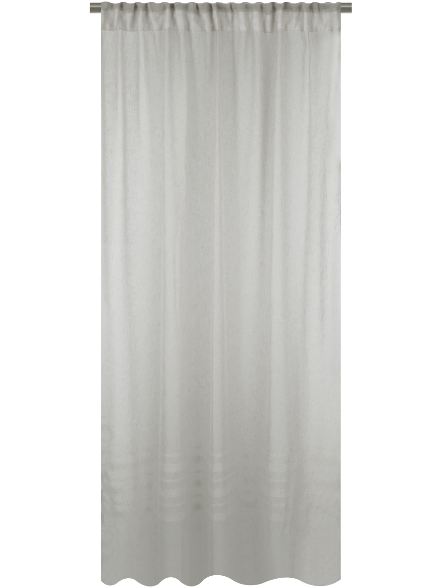 Stripe Linen Sheer Taped Unlined Curtain
