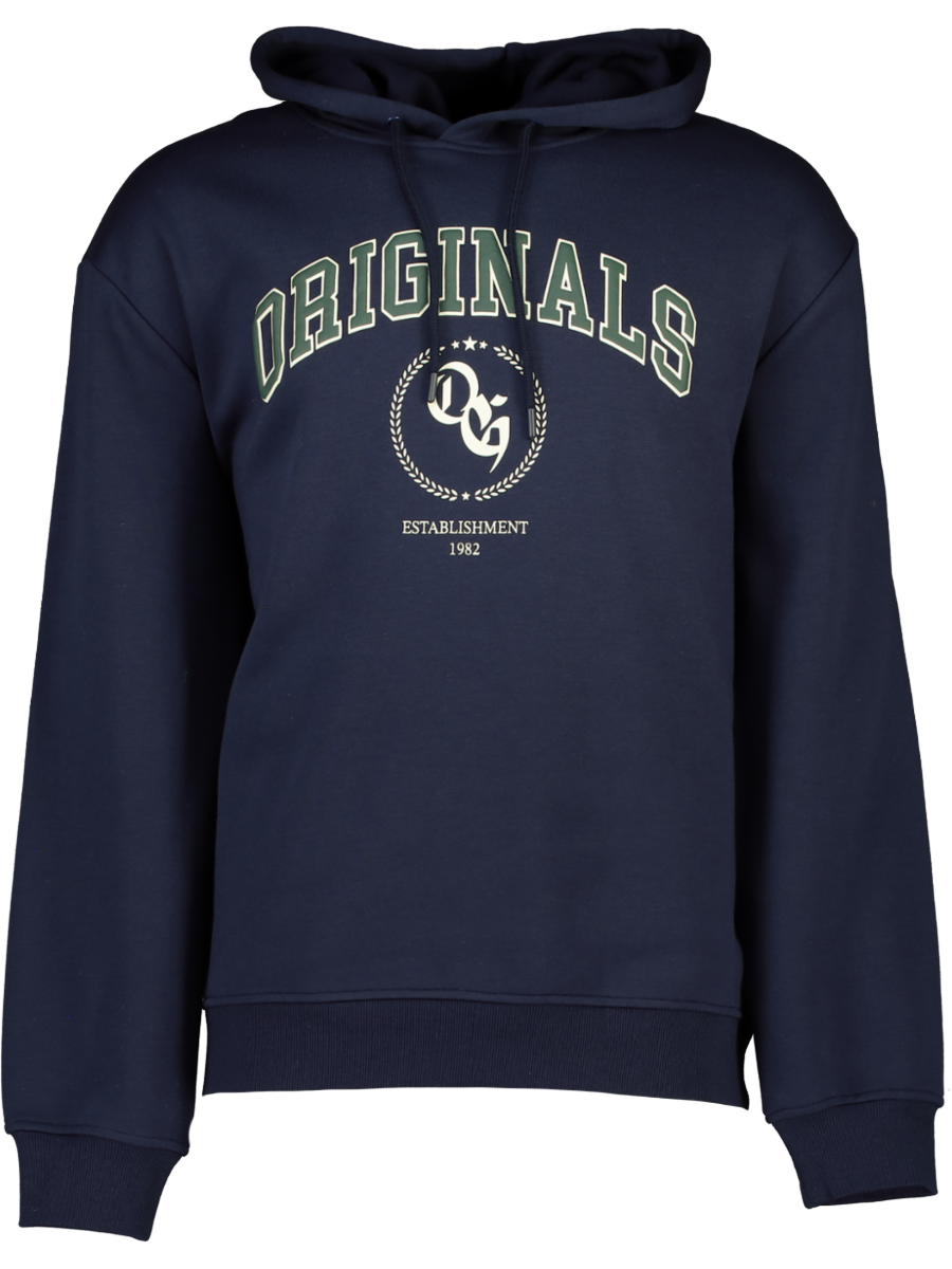 Navy Printed Hoodie