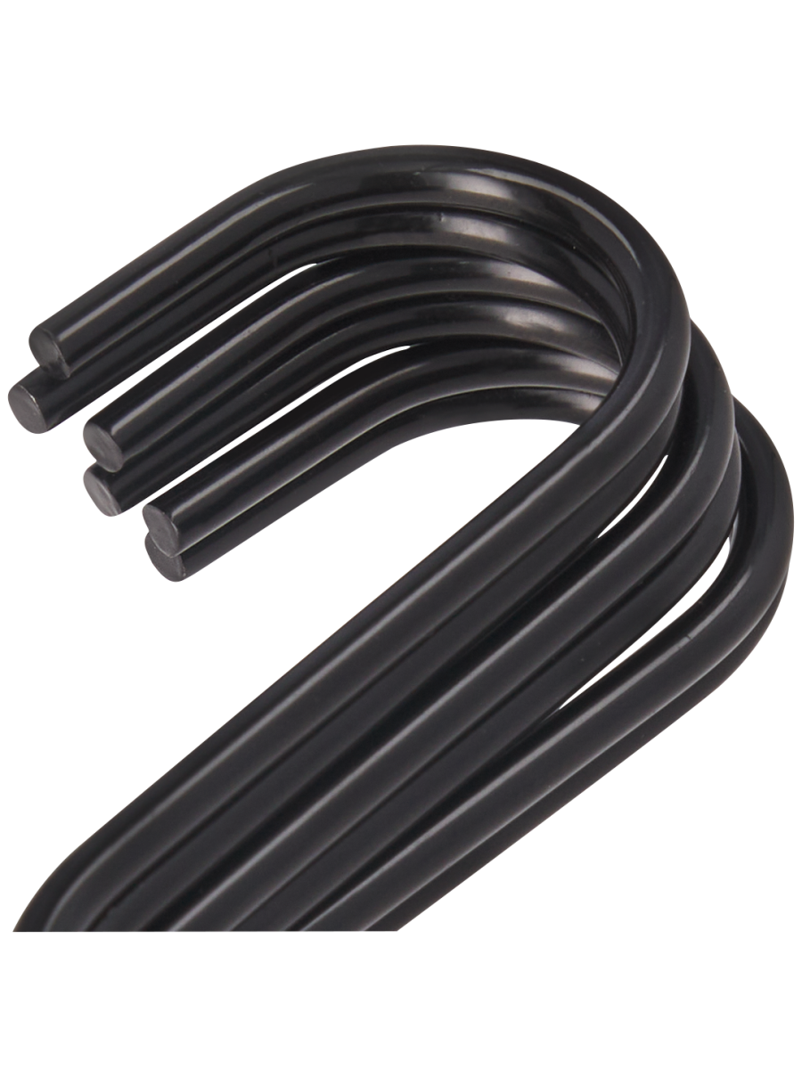 Black S Hooks 6 In Pack