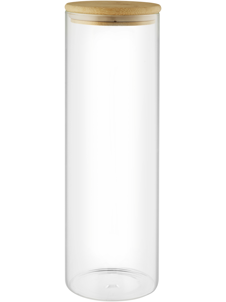 Glass Canister With Bamboo Lid 10x31cm