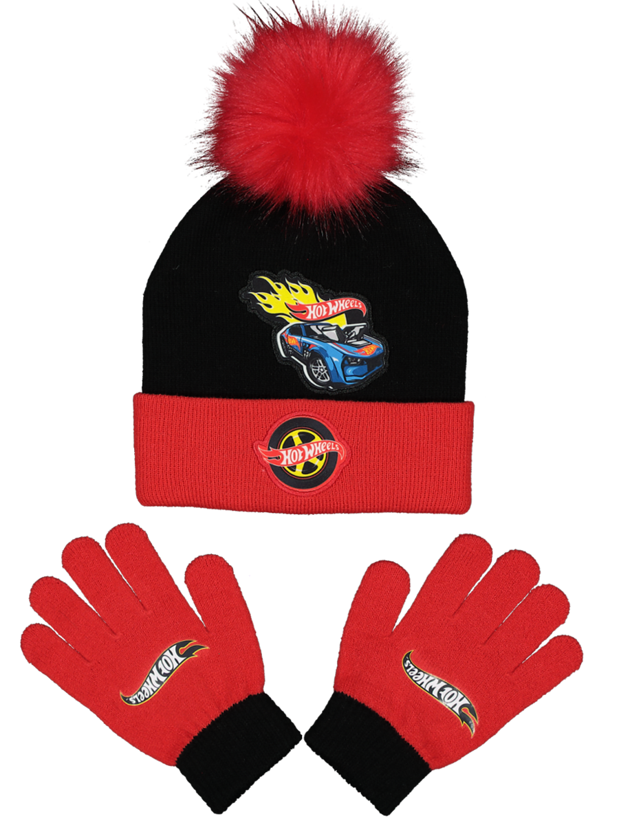 Hot Wheels Beanie And Glove Set