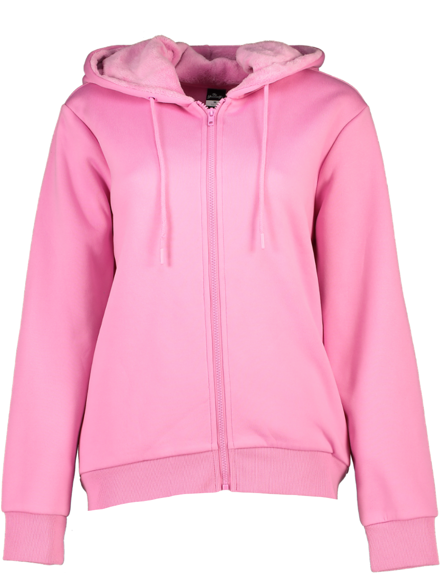 Pink Fleece Zip Through Hoodie