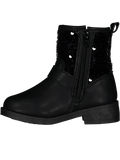 Black Buckle Strap Ankle Boot