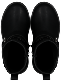 Black Buckle Strap Ankle Boot