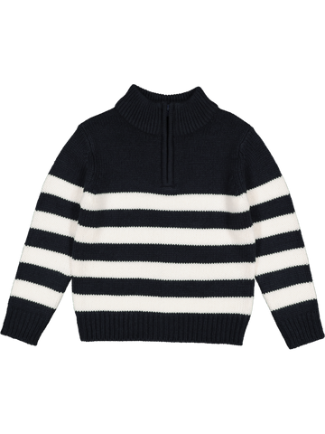 Striped Zip-Neck Knitwear