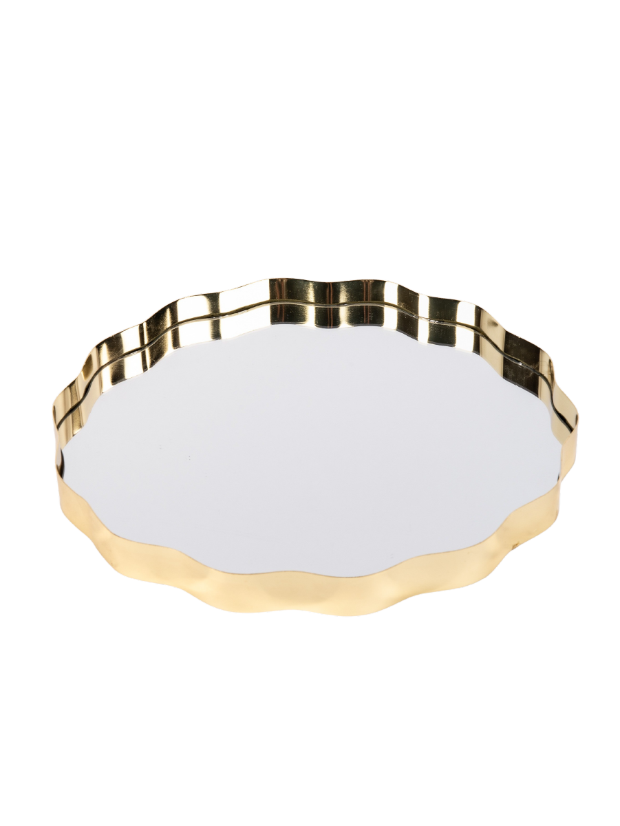 Gold Mirrored Glass Tray
