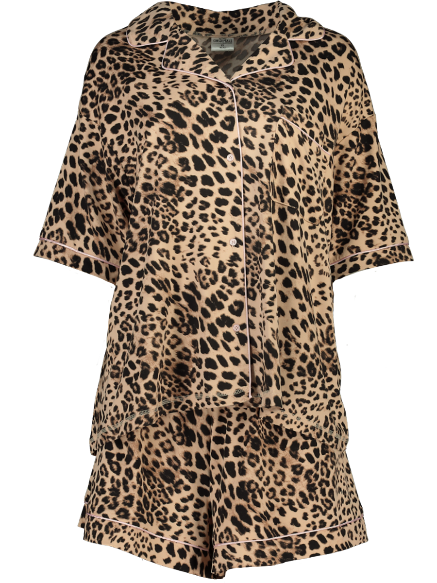 Animal Print Top And Shorts Set Pijama