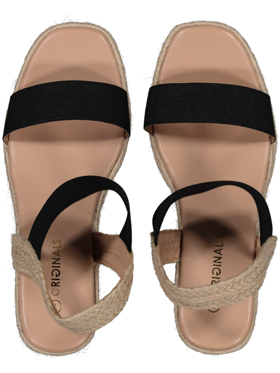 Black Wedge Sandals
