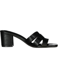 Black Faux Leather Heel