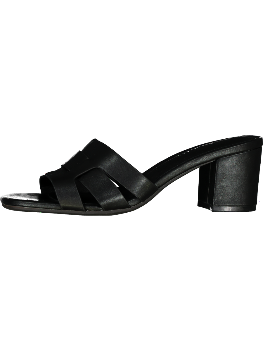 Black Faux Leather Heel