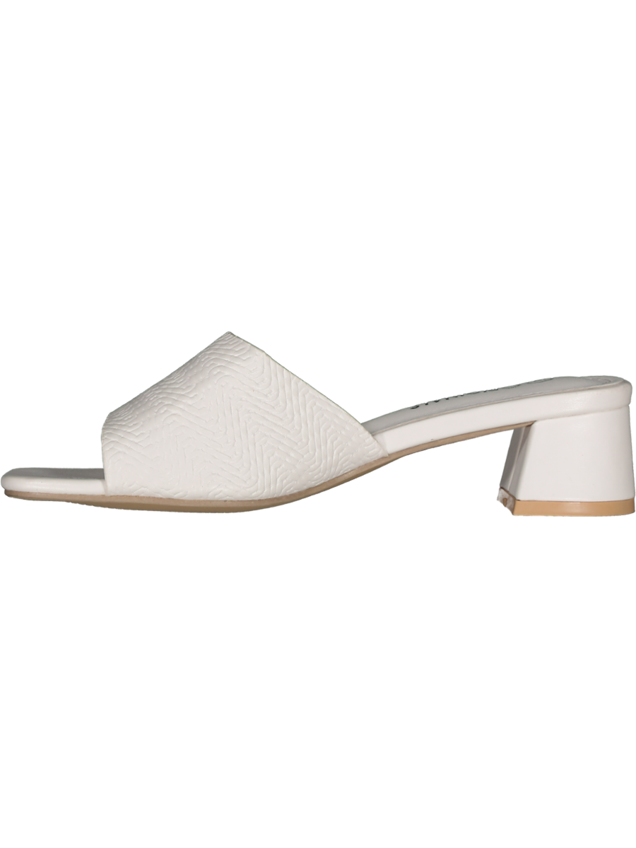 Matte White Mule Heel