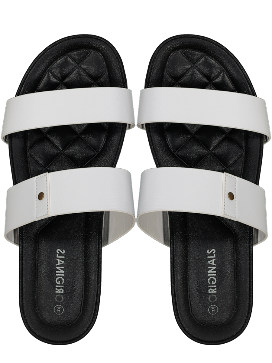 White Comfort Mule Sandals