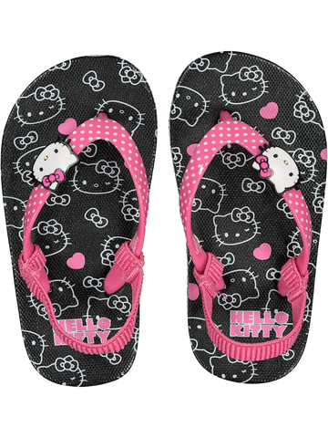 Hello Kitty Black Flip Flops