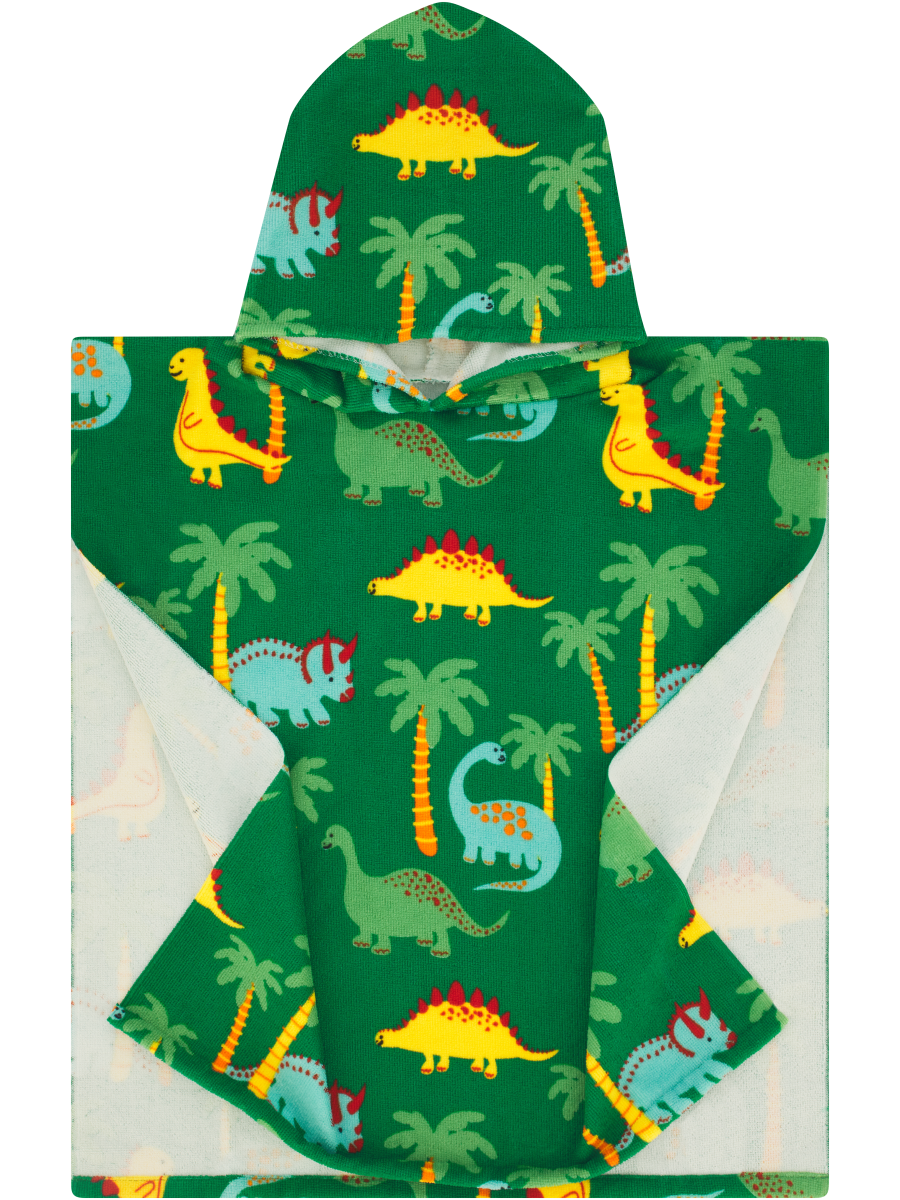 Kids Hooded Beach Towel Dino