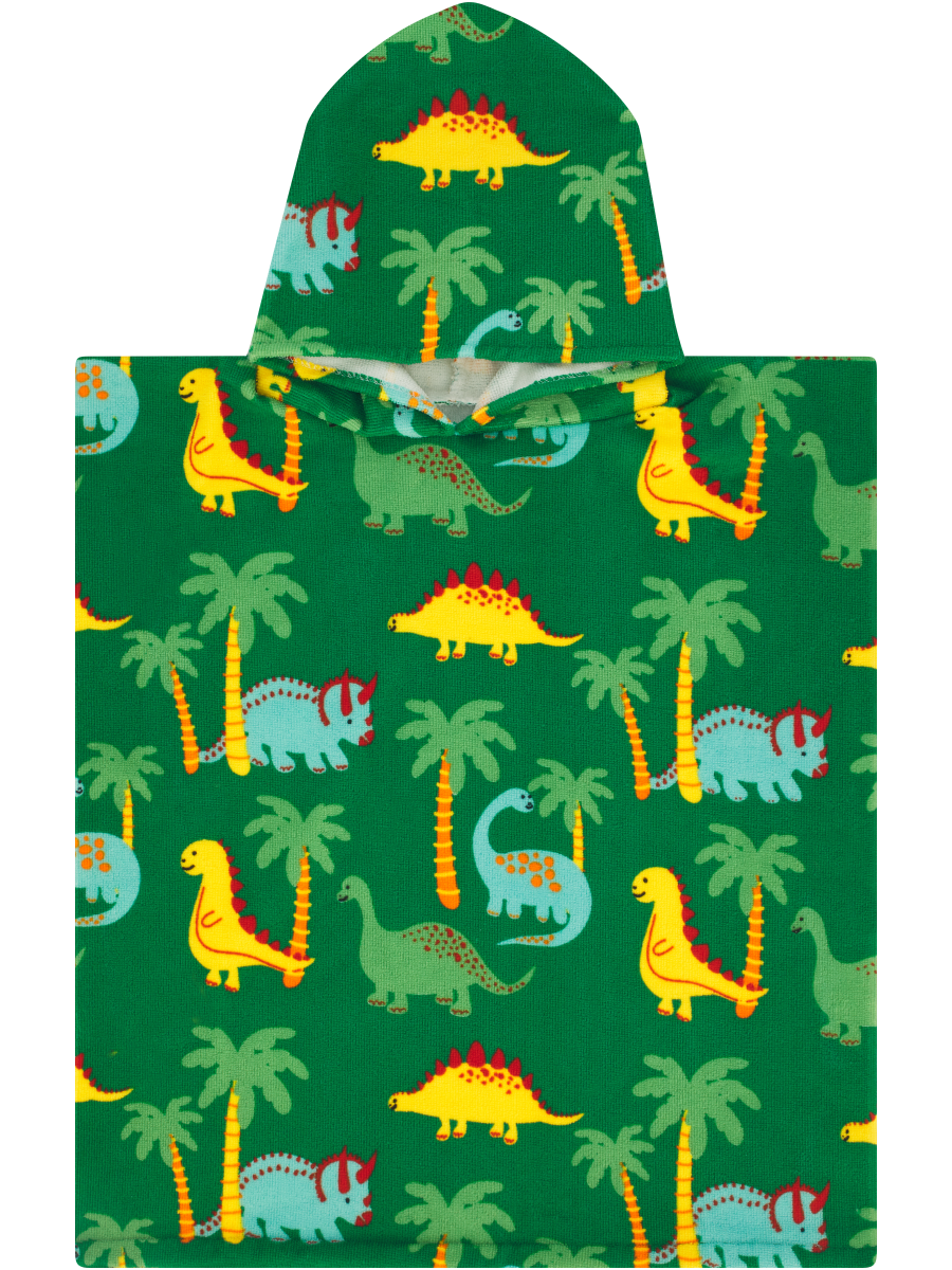 Kids Hooded Beach Towel Dino