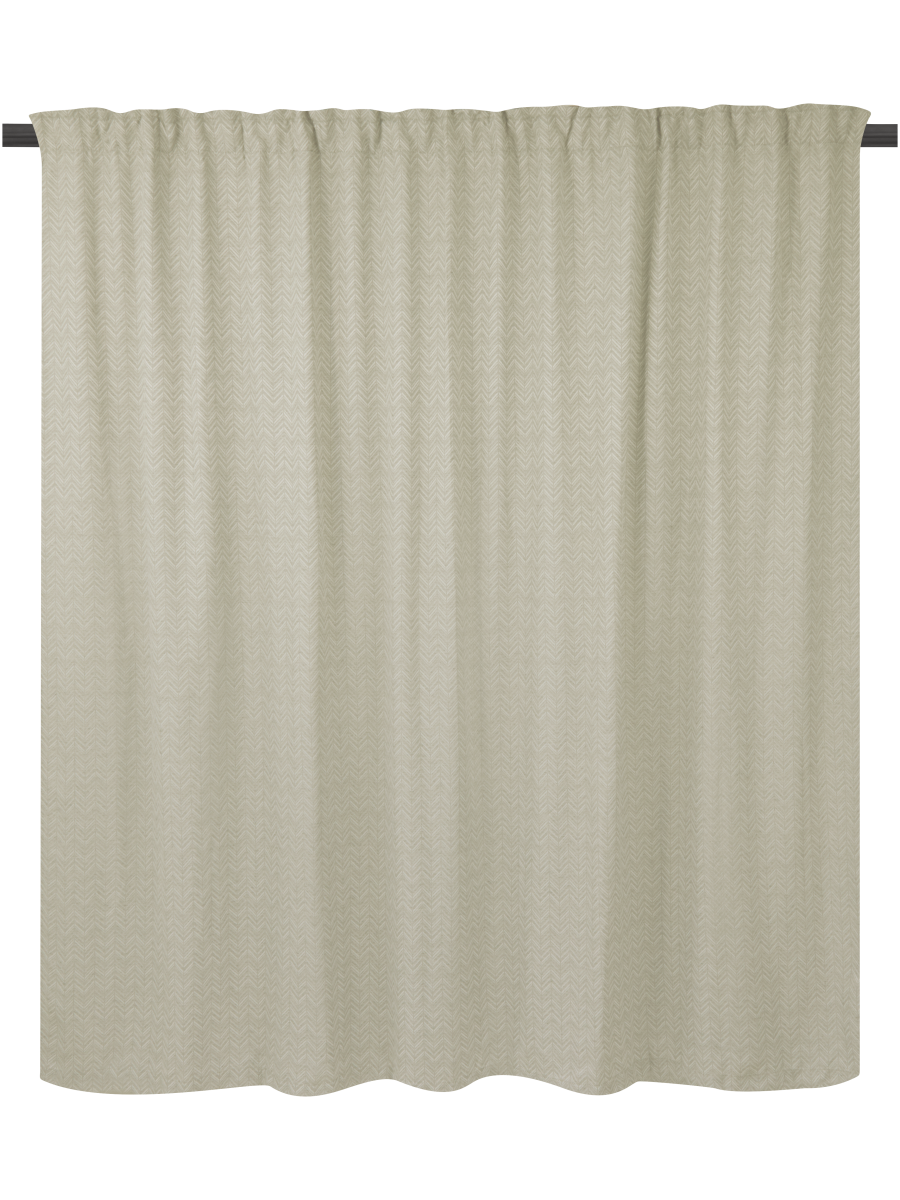 Macro Linen Wide Taped Lined Curtain