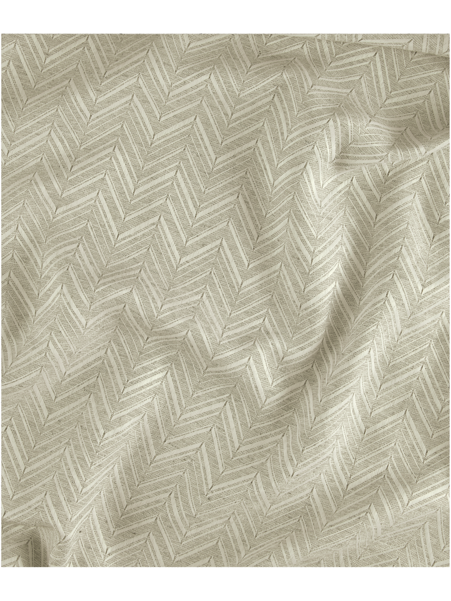 Macro Linen Wide Taped Lined Curtain